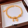 Pulsera Ajustable Flor de Perlas Chapada en Oro Real de 24 Quilates Estilo Chino Retro Pulsera de Lujo Ligero Joyería Personalizada Elegante