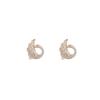 Cross-border S925 prata agulha criativa moda incrustada com zircão cor ouro branco Swan orelha brincos agulha Acessórios Atacado