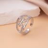 Anillo Europeo y Americano Transfronterizo de Diamante Completo para Mujer, Apertura de Circonita de Gama Alta de Nicho, Anillo Ajustable, No se Desvanece, Venta al por Mayor Versátil