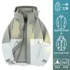 Chaqueta exterior 3 en 1 a prueba de viento e impermeable estilo Luo Tu para mujer, adecuada para senderismo, chaqueta gruesa de talla grande para hombre, 2026