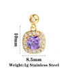 Pendente Colorido de Cristal Popular Transfronteiriço Aço Inoxidável Banhado a Ouro a Vácuo Colar Pulseira DIY Pingente Destacável