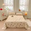 Conjunto de Lençol Floral Estilo Coreano Novo 2026, Conjunto de Lençol de Tecido Grosso Macio e Amigo da Pele, Conjunto de Três Peças, Resistente ao Desgaste e a Arranhões de Gato