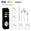 Talheres de Aço Inoxidável Amazon 1010 Faca, Garfo e Colher Estilo Ocidental Conjunto de 24 Peças para 6 Pessoas Faca e Garfo de Hotel Conjunto Caixa de Presente