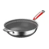 Frigideira de Aço Inoxidável de Grau Alimentício com Design de Colmeia, Panela Antiaderente para Uso Doméstico, Sem Revestimento, Adequada para Fogões de Indução, Panela de Cozimento com Design de Colmeia para Dropshipping
