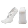[Venta al por mayor de fábrica] Calcetines de yoga de cinco dedos con doble tira cruzada, calcetines de moda sin espalda para danza, calcetines deportivos para fitness en interiores