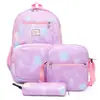 Mochila Tres en Uno de Comercio Exterior Transfronterizo para Estudiantes Hombres y Mujeres, Bolso Escolar, Mochila Casual de Nailon Estampado