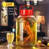 Botella de vidrio casera para hacer vino con grifo, botella de vino de mirto, botella de fermentación de vino, frasco sellado para enzimas, frasco de vino, frasco para pepinillos