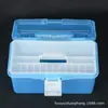 677 Caja de herramientas de doble capa Caja de almacenamiento transparente Caja de herramientas de plástico transparente Caja portátil para manicura Caja para bocetos