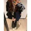 Sudadera Gruesa Simple con Capucha Forrada de Polar para Mujer Otoño e Invierno 2025 Dulce Fresca Holgada Moda Versátil Chaqueta Cardigan con Cremallera
