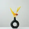 Florero Creativo Seco Adornos Nórdicos Arreglos Florales para Sala de Estar Cerámica Jarrón Pequeño Simple Moderno Fresco Decoraciones para el Hogar