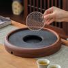 Bandeja de Té Doméstica Estilo Chino Nuevo Pizarra Bandeja de Remojo Seco Bandeja de Té de Madera Maciza Mesa de Té Secado Juego de Té Kung Fu Pequeño Kung Fu