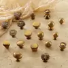 Estilo retrô francês vintage amarelo puxador antigo para porta de armário de guarda-roupa maçaneta de gaveta botão redondo furo único pequeno puxador