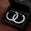 Brincos de Pérola de Alta Qualidade, Celebridade da Internet, Emagrecedores, Luxo Leve, Brincos Versáteis para Mulheres, Estilo Quente Exagerado para Balada, Brincos de Argola Grandes