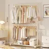 Perchero de doble capa, perchero, perchero de pie para el hogar, ahorrador de espacio para dormitorio, tendedero simple