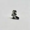 Brincos de Tarraxa Cruzados de Liga de Titânio F136 com Zircônia Incrustada em Formato de Cubo de Açúcar com Piercing Interno para Cartilagem da Orelha