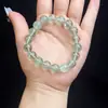 Cristal Fantasma Verde Círculo Único Design Original Alta Mercadoria Pulseira Joias com Contas Pulseira Turmalina Obsidiana Prateada Mulheres