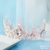 Decoración de Pastel de Corona, Círculo Completo Estilo Princesa, Decoración de Corona de Cristal de Lujo con Perlas, Vintage