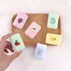 Estojo de Lentes de Contato para Miopia Desenho Makaron Celebridade da Internet Beleza Simples Lente de Contato Estojo Portátil Duplo com Clipe Ventosa Estojo de Cuidados