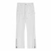 Calça Casual Masculina Estilo Americano High Street Tendência ins Marca Moderna Zíper de Borda Reta Calça Cargo Slimming Reta Levemente Flare