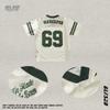 GLFS Star Meichao Malha Costurada Manga Curta Gola V Nº 69 Zíper Bonito Top Esportivo Camiseta Manga Curta Casal BF