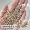 Decorações para Nail Art, Mini Strass Melard Irregulares de Fundo Plano na Cor Champagne, Diamantes Brilhantes para Unhas, Strass em Formato Marquise