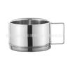 Conjunto de Xícara de Café e Pires Conjunto de Aço Inoxidável Criativa Copo de Café Estilo Europeu 304 Aço Inoxidável Xícara de Chá Simples