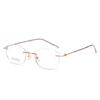 Gafas Sin Montura Forma de Mariposa Titanio Puro Ultraligero Ojo de Gato 6071 Femeninas Elegantes Marco Puro Deseo Estilo Fresco Alta Inteligencia Luz Azul Anti 52