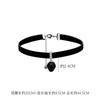 Collar de fresa goteando para mujer Venta al por mayor cuero negro hip hop dulce fresco collar de nicho transfronterizo de alta gama collar de moda
