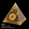 Pirámide de Cristal Natural de 8 cm Decoración Creativa para el Hogar Adorno Artesanal Bola de Cristal Envuelto en Resina Pirámide de Resina