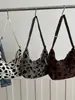 Bolso de Lona Único con Estampado de Leopardo tipo Bollo, Bolso de Tela Versátil, Deportivo, Casual, Moderno, Bolso de Hombro Cruzado Portátil y de Moda