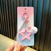 Llavero Colgante Creativo de Pompones de Estrella de Cinco Puntas para Bolsos de Niñas Llavero Acrílico Pequeño Regalo al por Mayor