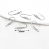 Color Oro Real 18K Cobre Conservante de Color Chapado Zirconia Incrustada Ganchos de Oreja Lisos en Forma de U Perla DIY Accesorios para Pendientes Hechos a Mano A02