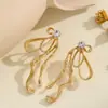 Joyería Europea y Americana de Nicho, Pendientes de Hada de Alta Gama, Pendientes Exagerados de Lazo Grande, Pendientes Asimétricos de Aleación con Puntos de Diamante