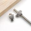 Cuentas antiguas de aleación de plata con agujero grande, pulsera con cuentas, colgante de calavera, búho, tai chi, cuentas sueltas, cuentas DIY, accesorios de joyería