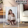 Marco de fotos acrílico caliente transfronterizo péndulo magnético DIY cuadrado tarjeta goo tarjeta de precio de cristal marco de fotos transparente-