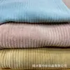 Pantalones de pana de punto a rayas de punto 6 piezas cvc Poliéster Algodón Pana elástica Tela para ropa Hilo plateado prefabricado