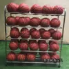 Cesta de almacenamiento de baloncesto de acero inoxidable voleibol acero inoxidable baloncesto almacenamiento práctica móvil plegable carro colocación combinación