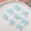 Sensación fresca de verano blanco azul hielo cristalino lazo diy hecho a mano tocado accesorios para el cabello pendientes material venta al por mayor