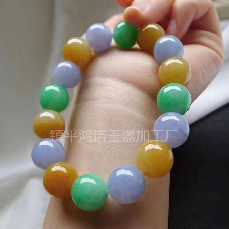 翡翠色三彩手链