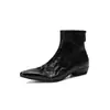 Botines Chelsea de Estilo Old Money con Piel de Oveja Granulada a Mano para el Trabajo, Otoño/Invierno 2026, Tacón Bajo Grueso, Punta Fina, Botines de Piel Genuina para Mujer, Talla 42 Talla Grande