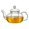 Juego de té de vidrio de borosilicato alto transparente con infusor de filtro, tetera resistente al calor para uso doméstico, adecuado para preparar té chino