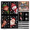 Decoraciones navideñas de Papá Noel, renos, muñeco de nieve, pegatinas electrostáticas para puertas y ventanas de vidrio, copos de nieve, ambiente de elfo