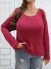 Blusas para Mujer Transfronterizas Europeas y Americanas Tallas Grandes Ropa para Mujer Hombros Descubiertos Camisa Base Ajustada Cuello Redondo Suéter Jersey Elástico