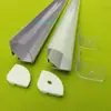 Cubierta semicircular iluminada oblicuamente superficie triangular montada en superficie V-shaped esquina de pared canal de aluminio LED decoración de techo de sala de estar cubierta transparente curva 3030