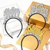 Decorações de Ano Novo transfronteiriças, tiaras, acessórios de cabelo, decorações para festa de Réveillon 2027, decorações de festa de Ano Novo, adereços para fotos