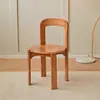 Venta Caliente Silla de Comedor Vintage de Madera Maciza Nórdica Hogar Retro Sala de Estar Simple Rey Silla Moderna Apartamento Pequeño Dopamina