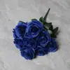 Flores Artificiales para Salón de Bodas, Ramo Falso de Rosas de 9 Cabezas, Adornos para Decoración del Hogar, Flores de Mano, Pared de Flores de Seda Transfronteriza