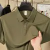 2026 Nova Camiseta Lisa Unissex Camisa Polo de Verão Manga Curta Casual de Negócios Top com Gola Toque de Seda Gelada