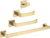 Almacén transfronterizo directo ferretería para baño juego de cuatro piezas acero inoxidable 304 toallero anillo toallero colgador de ropa Barra