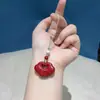 Chaveiro Pimenta Vermelha Cinábrio Pingente de Joia de Areia Dourada Roxa Chaveiro de Pimenta Vermelha Festivo Pendurado Presente Criativo